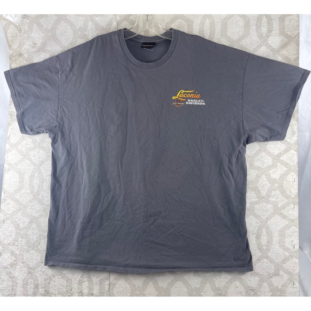 Harley-Davidson Laconia New‎ Hampshire Graphic T-Shirt Gray Mens 2XL 2022